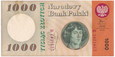 Banknot 1000 złotych 1965 Kopernik seria B st. 2+