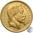 Francja 20 franków 1866 BB Strasbourg Napoleon III st.2