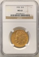 USA. 10 dolarów 1932 Indianin NGC MS62
