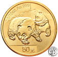 Chiny 20 Yuan 2008 panda 1/20 uncji złota st.1