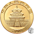 Chiny 20 Yuan 2008 panda 1/20 uncji złota st.1