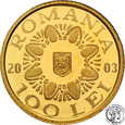 Rumunia 100 lei 2003 1/25 uncji złota st.L