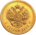 Rosja Aleksander III 5 Rubli 1888 AG st.2+