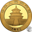 Chiny 500 Yuan 2012 Panda uncja złota st.L-