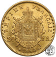 Francja 20 franków 1864 BB Strasbourg Napoleon III st.1-/2+
