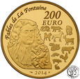 Francja 200 Euro 2014 Fables de la Fontaine 1 uncja złota st.L-