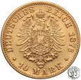Niemcy Wirtembergia Karol 10 Marek 1876 F-Stuttgart st.1-/2+
