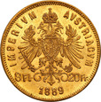Austria 8 Florenów = 20 Franków 1889 st.1