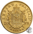 Francja 20 franków 1869 BB Strasbourg Napoleon III st.1