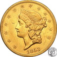 USA 20 $ dolarów 1853 Filadelfia st.2-/3+