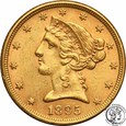 USA 5 dolarów 1895 Philadelphia st. 2
