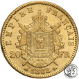 Francja 20 franków 1868 BB Strasbourg Napoleon III st.2+/1-