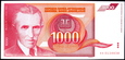 JUGOSŁAWIA 1000 DINARÓW 1992 ROK STAN BANKOWY UNC