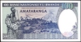 RWANDA 100 Franków z 1989 roku stan bankowy UNC