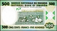 RWANDA 500 Franków z 2008 roku stan bankowy UNC