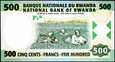 RWANDA 500 Franków z 2004 roku stan bankowy UNC