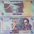 Banknot 5 leones 2022 ( Sierra Leone )