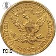 PGNUM - USA 5 dolarów 1893, Filadelfia. PCGS AU 55