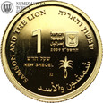 Izrael, 1 nowy szekel, Samson i lew, 2009 rok, złoto