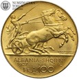 Albania, 100 franga ari, 1927, złoto