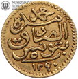 Tunezja, 5 piastres AH1290 (1873), złoto