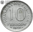 Królestwo Polskie, 10 fenigów 1917, napis blisko obrzeża, #KJ