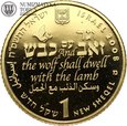 Izrael, 1 nowy szekel, wilk i baranek, 2008 rok, złoto