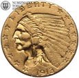 USA, 2,5 dolara 1913 Indianin, złoto, st. 3+