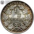 Cesarstwo, 1/2 marki 1908 D, mennicze