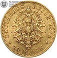 Niemcy, Sachsen, 10 marek, 1878 rok, złoto