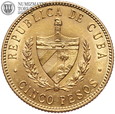 Kuba, 5 pesos 1916, złoto, st. 1-