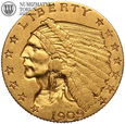 USA, 2 1/2 dolara 1909, Indianin, złoto