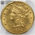 USA, 10 dolarów, 1892 rok, O, PCGS MS62