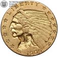 USA, 2,5 dolara 1909, Indianin, złoto