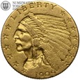 USA, 2,5 dolara, Indianin, 1909, złoto