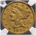 USA, 5 dolarów 1847, Liberty, złoto