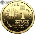 Izrael, 1 nowy szekel, Mojżesz, 10 przykazań, 2007 rok, złoto