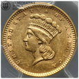 USA, 1 dolar 1856, złoto, PCGS AU58, #WR