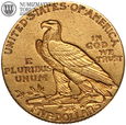 USA, 5 dolarów 1910, Indianin, złoto, st. 3+