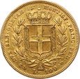Włochy, 100 lirów, 1836 rok, Genua, złoto