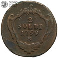 Włochy, Gorycja, 2 soldi 1799, S, st. 3-, #DW