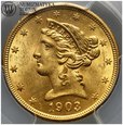 USA, 5 dolarów 1903 S, Liberty, złoto, PCGS MS62