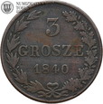 Zabór Rosyjski, 3 grosz, 1840 rok, MW