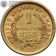 USA, 1 dolar, 1853, złoto