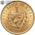 Kuba, 5 pesos 1916, złoto, st. 2+