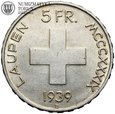 Szwajcaria, 5 franków, 1939 B, Bitwa pod Laupen