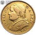 Watykan, 20 lirów 1869, XXIV, złoto