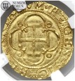 Hiszpania, Karol i Joanna, escudo, ND, 1516-1556, Sevilla, NGC MS63