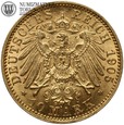 Niemcy, Lubeka, 10 marek, 1905 rok, złoto