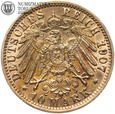 Niemcy, Wuerttemberg, 10 marek 1907 F, złoto